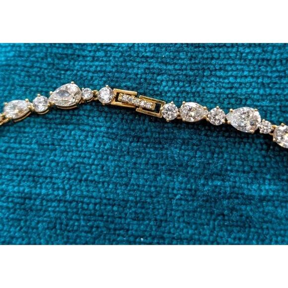 Nadri Crystal CZ Tennis Necklace Gold Plated - Picture 15 of 16